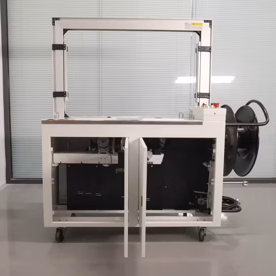  Produits/fournisseurs chinois.  Machine automatique de cerclage de carton/cas/boîte de bande PP/sangle/cerclage avec système de palettisation d'étiquetage d'étanchéité d'érection pour l'emballage/PA